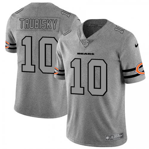Chicago Chicago Bears #10 Mitchell Trubisky Men's Gray Gridiron II Vapor Untouchable Limited Jersey Men's cheap jerseys for sale - CheapJerseys.Shop