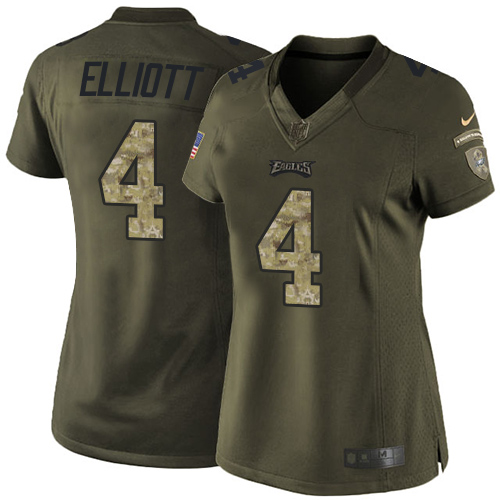 Philadelphia Eagles #4 Jake Elliott Green Women's Stitched Limited 2015 Salute to Service Jersey Womens cheap jerseys for sale - CheapJerseys.Shop