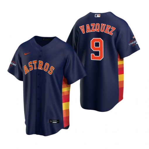 Houston Astros #9 Christian Vazquez Men's 2021 World Series Game Jersey - Navy cheap jerseys for sale - CheapJerseys.Shop