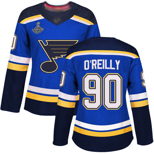 St. Louis Blues #90 Ryan O'Reilly Blue Home Authentic Stanley Cup Champions Women's Stitched Jersey Womens cheap jerseys for sale - CheapJerseys.Shop