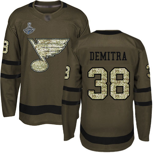 St. Louis Blues #38 Pavol Demitra Green Salute to Service Stanley Cup Champions Stitched Jersey Men's cheap jerseys for sale - CheapJerseys.Shop