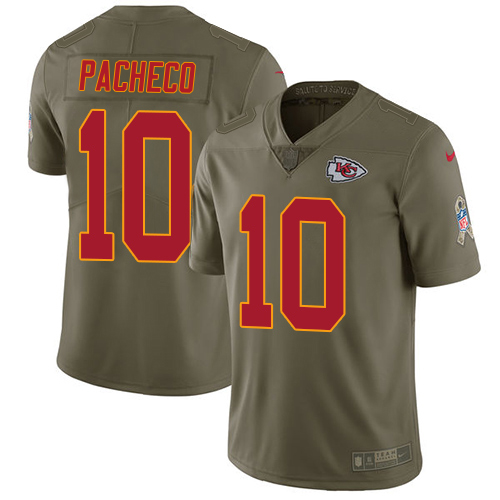 Chiefs #10 Isiah Pacheco Olive Men's Stitched Limited 2017 Salute To Service Jersey cheap jerseys for sale - CheapJerseys.Shop