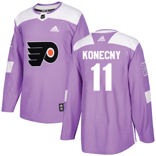 Philadelphia Flyers #11 Travis Konecny Purple Authentic Fights Cancer Stitched Youth Jersey Youth cheap jerseys for sale - CheapJerseys.Shop