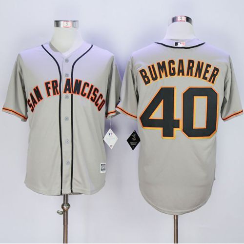 San Francisco Giants #40 Madison Bumgarner Grey New Cool Base Road Stitched Jersey Men's cheap jerseys for sale - CheapJerseys.Shop