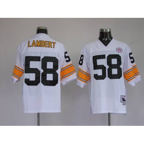 Mitchell & Ness Pittsburgh Steelers #58 Jack Lambert White Stitched Throwback Jersey Men's cheap jerseys for sale - CheapJerseys.Shop
