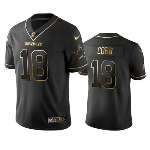 Dallas Cowboys #18 Randall Cobb Black Golden Limited Edition Stitched Jersey Men's cheap jerseys for sale - CheapJerseys.Shop