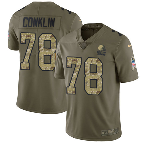 Cleveland Browns #78 Jack Conklin Olive/Camo Youth Stitched Limited 2017 Salute To Service Jersey Youth cheap jerseys for sale - CheapJerseys.Shop