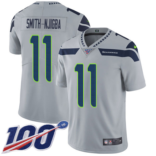 Seahawks #11 Jaxon Smith-Njigba Grey Alternate Men's Stitched 100th Season Vapor Untouchable Limited Jersey cheap jerseys for sale - CheapJerseys.Shop