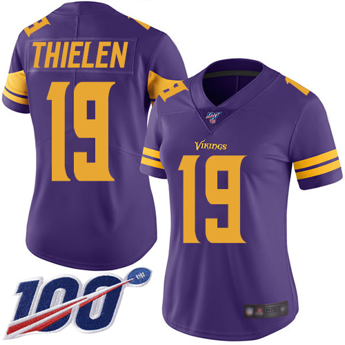 Vikings #19 Adam Thielen Purple Women's Stitched Limited Rush 100th Season Jersey cheap jerseys for sale - CheapJerseys.Shop