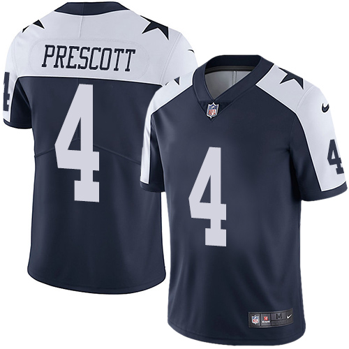 Cowboys #4 Dak Prescott Navy Blue Thanksgiving Men's Stitched Vapor Untouchable Limited Throwback Jersey cheap jerseys for sale - CheapJerseys.Shop