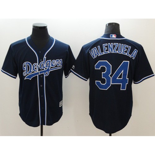 Los Angeles Dodgers #34 Fernando Valenzuela Navy Blue New Cool Base Stitched Jersey Men's cheap jerseys for sale - CheapJerseys.Shop