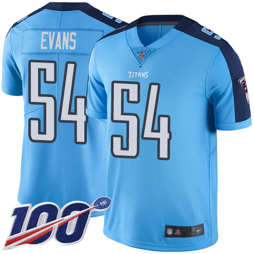 Tennessee Titans #54 Rashaan Evans Light Blue Men's Stitched Limited Rush 100th Season Jersey Men's cheap jerseys for sale - CheapJerseys.Shop