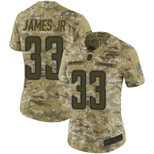 Chargers #33 Derwin James Jr Camo Women's Stitched Limited 2018 Salute To Service Jersey cheap jerseys for sale - CheapJerseys.Shop