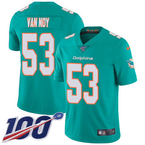Miami Dolphins #53 Kyle Van Noy Aqua Green Team Color Youth Stitched 100th Season Vapor Untouchable Limited Jersey Youth cheap jerseys for sale - CheapJerseys.Shop