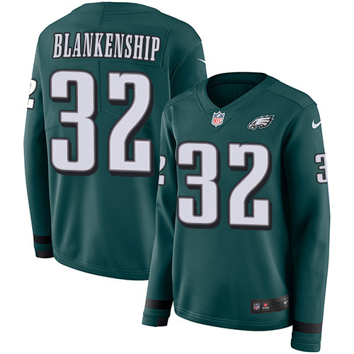 Eagles #32 Reed Blankenship Green Team Color Women's Stitched Limited Therma Long Sleeve Jersey cheap jerseys for sale - CheapJerseys.Shop