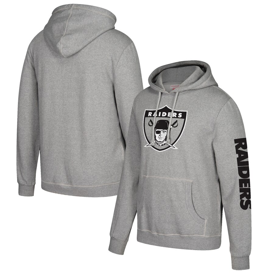 Las Vegas Raiders Mitchell & Ness Classic Team Pullover Hoodie Heathered Gray cheap jerseys for sale - CheapJerseys.Shop