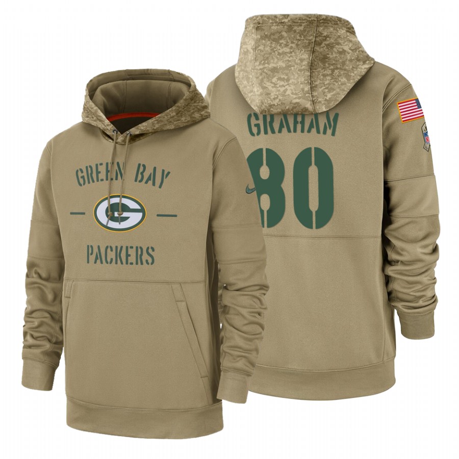 Green Bay Packers #80 Jimmy Graham Tan 2019 Salute To Service Name & Number Sideline Therma Pullover Hoodie cheap jerseys for sale - CheapJerseys.Shop