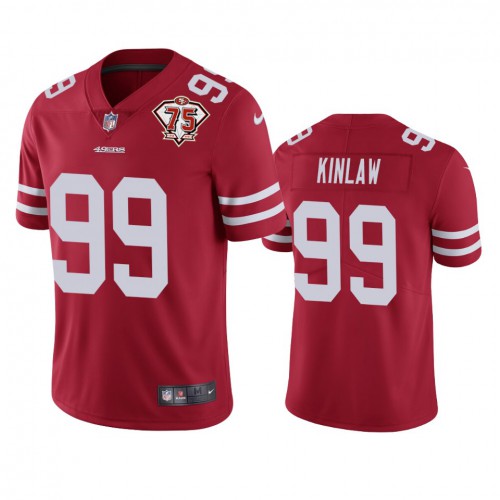 San Francisco 49ers #99 Javon Kinlaw Red Men's 75th Anniversary Stitched Vapor Untouchable Limited Jersey Men's cheap jerseys for sale - CheapJerseys.Shop