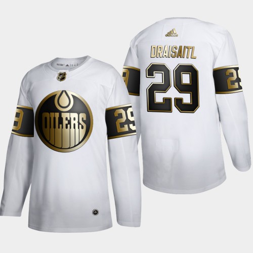 Edmonton Edmonton Oilers #29 Leon Draisaitl Men's White Golden Edition Limited Stitched Jersey Men's cheap jerseys for sale - CheapJerseys.Shop