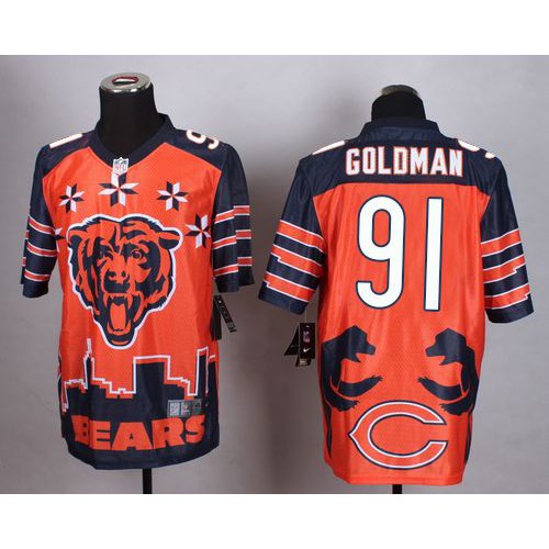 Chicago Bears #91 Eddie Goldman Orange Men's Stitched Elite Noble Fashion Jersey Men's cheap jerseys for sale - CheapJerseys.Shop