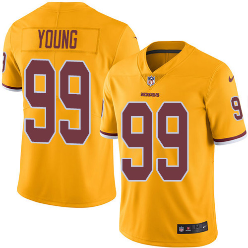 Commanders #99 Chase Young Gold Youth Stitched Limited Rush Jersey cheap jerseys for sale - CheapJerseys.Shop