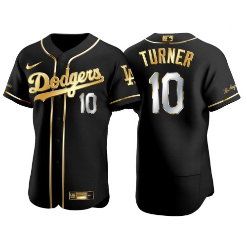 Los Angeles Los Angeles Dodgers #10 Justin Turner Men's Authentic 2021 Gold Program Jersey Black Men's cheap jerseys for sale - CheapJerseys.Shop