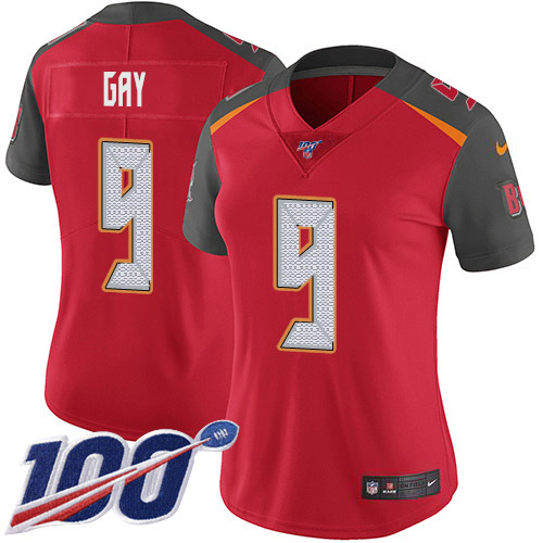 Tampa Bay Buccaneers #9 Matt Gay Red Team Color Women's Stitched 100th Season Vapor Untouchable Limited Jersey Womens cheap jerseys for sale - CheapJerseys.Shop