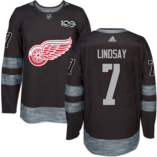 Detroit Red Wings #7 Ted Lindsay Black 1917-2017 100th Anniversary Stitched Jersey Men's cheap jerseys for sale - CheapJerseys.Shop