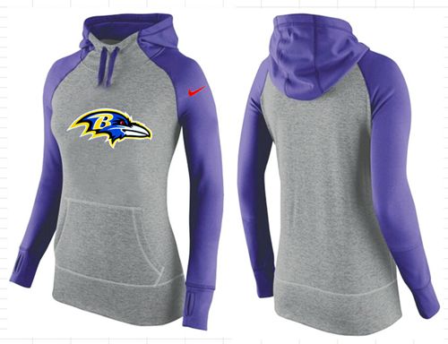 Women's Baltimore Ravens Performance Hoodie Grey & Purple_2 cheap jerseys for sale - CheapJerseys.Shop