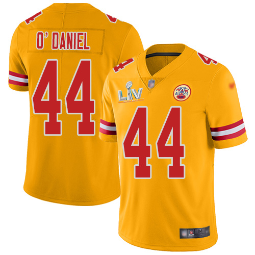 Kansas City Chiefs #44 Dorian O'Daniel Gold Men's Super Bowl LV Bound Stitched Limited Inverted Legend Jersey Men's cheap jerseys for sale - CheapJerseys.Shop