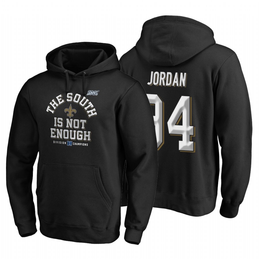 New Orleans Saints #94 Cameron Jordan 2019 NFC South Division Champions Black Cover Two Hoodie cheap jerseys for sale - CheapJerseys.Shop
