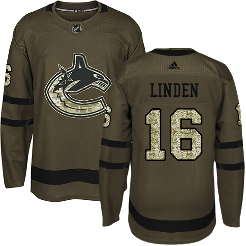 Vancouver Canucks #16 Trevor Linden Green Salute to Service Stitched Jersey Men's cheap jerseys for sale - CheapJerseys.Shop