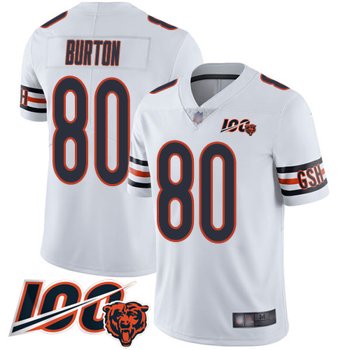 Chicago Bears #80 Trey Burton White Men's Stitched 100th Season Vapor Limited Jersey Men's cheap jerseys for sale - CheapJerseys.Shop