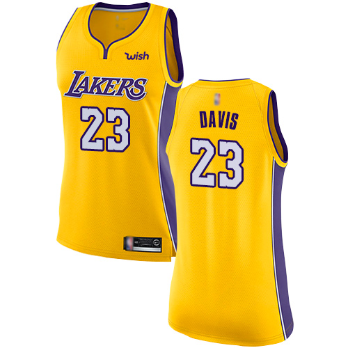 Los Angeles Lakers #23 Anthony Davis Gold Womens Swingman Icon Edition Jersey Womens cheap jerseys for sale - CheapJerseys.Shop