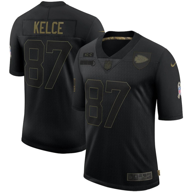 Kansas City Chiefs #87 Travis Kelce 2020 Salute To Service Limited Jersey Black cheap jerseys for sale - CheapJerseys.Shop