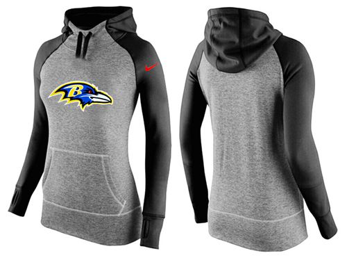 Women's Baltimore Ravens Performance Hoodie Grey & Black_2 cheap jerseys for sale - CheapJerseys.Shop