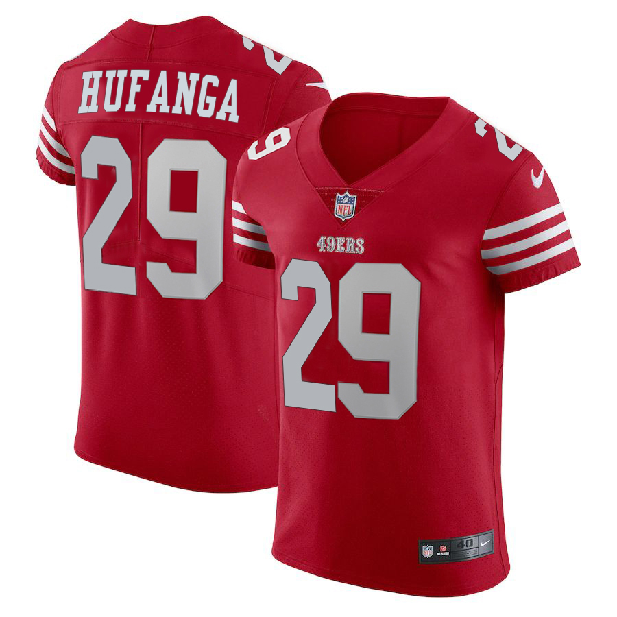 San Francisco 49ers #29 Talanoa Hufanga Scarlet Men's 2022-23 Authentic Stitched Vapor Untouchable Elite Jersey cheap jerseys for sale - CheapJerseys.Shop