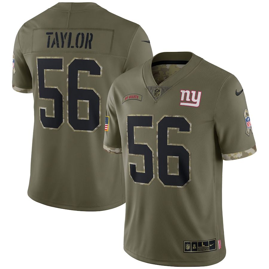 New York Giants #56 Lawrence Taylor Men's 2022 Salute To Service Limited Jersey - Olive cheap jerseys for sale - CheapJerseys.Shop