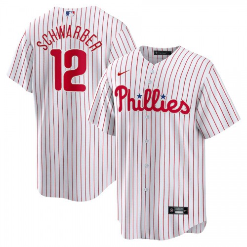 Philadelphia Philadelphia Phillies #12 Kyle Schwarber Replica Player Jersey - White Men's cheap jerseys for sale - CheapJerseys.Shop