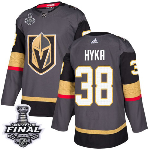 Golden Vegas Golden Knights #38 Tomas Hyka Grey Home Authentic 2018 Stanley Cup Final Stitched Jersey Men's cheap jerseys for sale - CheapJerseys.Shop