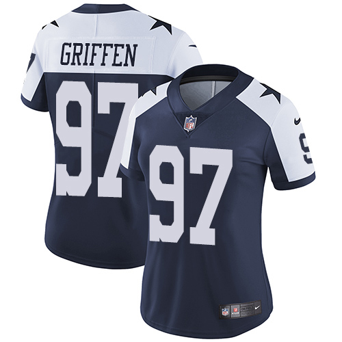 Dallas Cowboys #97 Everson Griffen Navy Blue Thanksgiving Women's Stitched Vapor Throwback Limited Jersey Womens cheap jerseys for sale - CheapJerseys.Shop