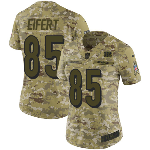 Cincinnati Bengals #85 Tyler Eifert Camo Women's Stitched Limited 2018 Salute to Service Jersey Womens cheap jerseys for sale - CheapJerseys.Shop