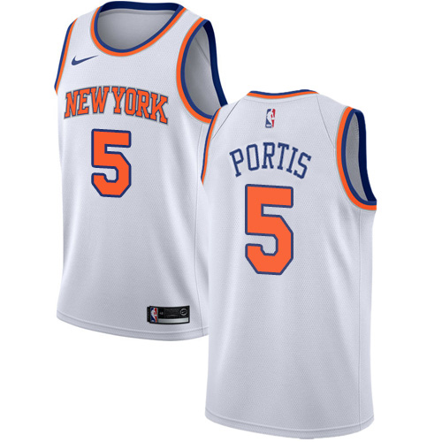 New York Knicks #5 Bobby Portis White Swingman Association Edition Jersey Mens cheap jerseys for sale - CheapJerseys.Shop