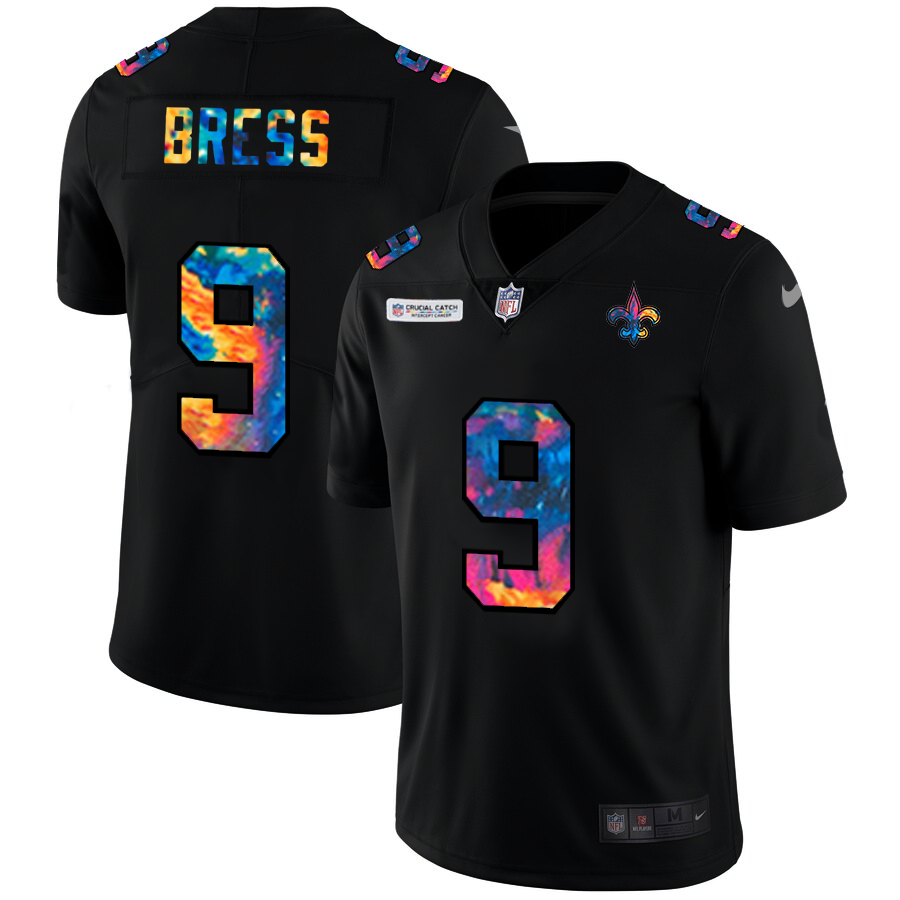 New Orleans Saints #9 Drew Brees Men's Multi-Color Black 2020 Crucial Catch Vapor Untouchable Limited Jersey cheap jerseys for sale - CheapJerseys.Shop
