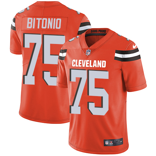 Cleveland Browns #75 Joel Bitonio Orange Alternate Men's Stitched Vapor Untouchable Limited Jersey Men's cheap jerseys for sale - CheapJerseys.Shop