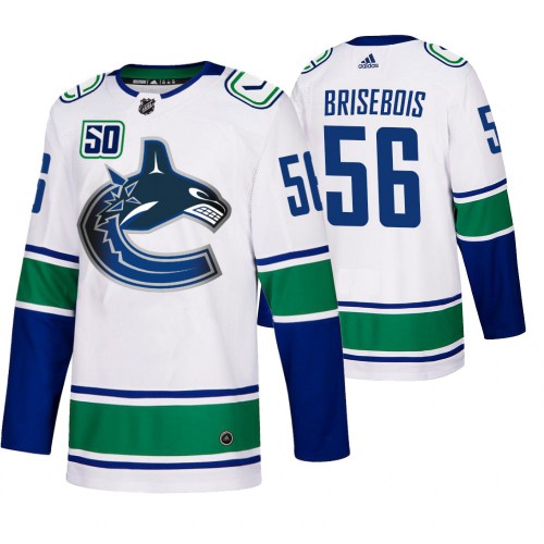 Vancouver Vancouver Canucks #56 Guillaume Brisebois 50th Anniversary Men's White 2019-20 Away Authentic Jersey Men's cheap jerseys for sale - CheapJerseys.Shop