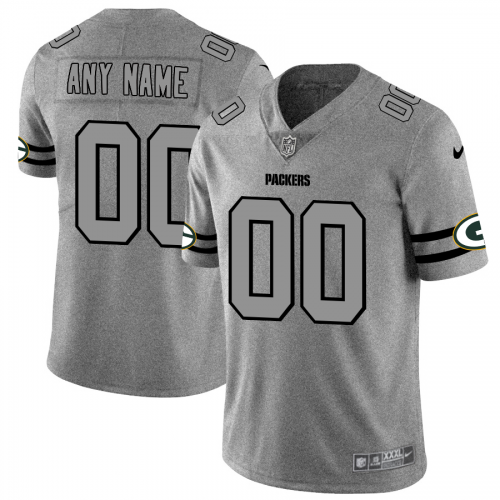 Green Bay Packers Custom Men's Gray Gridiron II Vapor Untouchable Limited Jersey cheap jerseys for sale - CheapJerseys.Shop