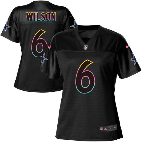 Cowboys #6 Donovan Wilson Black Women's Fashion Game Jersey cheap jerseys for sale - CheapJerseys.Shop