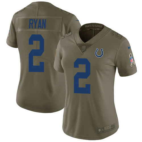 Colts #2 Matt Ryan Olive Women's Stitched Limited 2017 Salute To Service Jersey cheap jerseys for sale - CheapJerseys.Shop