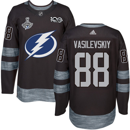 Tampa Bay Lightning #88 Andrei Vasilevskiy Black 1917-2017 100th Anniversary 2020 Stanley Cup Champions Stitched Jersey Men's cheap jerseys for sale - CheapJerseys.Shop